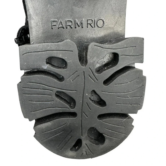 FARM Rio Embroidered Tall Faux Suede Lug Boot in Black  Sz: 10 - Picture 9 of 12